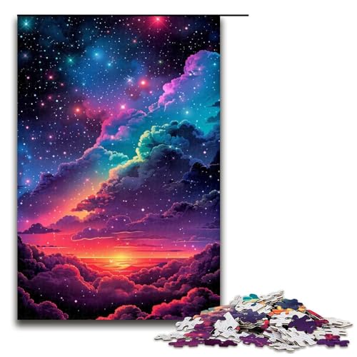Regenbogenwolken-Puzzle, 1000 Teile, für Erwachsene – anspruchsvolles Spiel, lustiges Geschenk (Größe 50 x 75 cm) von LLONGKT