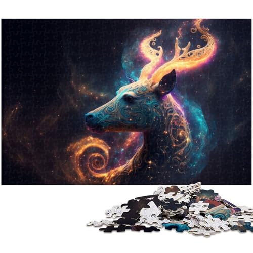 Rentier-Puzzle, 1000 Teile, für Erwachsene und Teenager, Holzpuzzle, geeignet für Erwachsene, Herausforderung, Familiengröße: 50 x 75 cm Rentier-Puzzle, 1000 Teile, für Erwachsene und Teenager, Holzpuzzle, geeignet für Erwachsene, Herausforderung, Familiengröße: 50 x 75 cm von LLONGKT