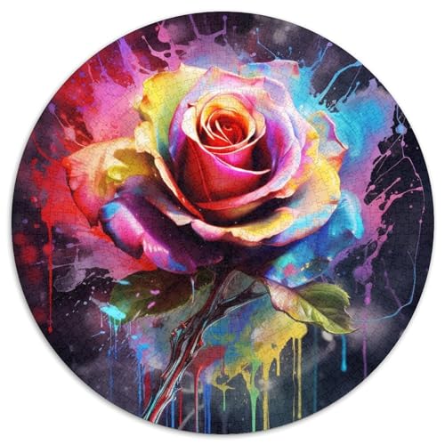 Rosenpuzzle für Erwachsene, 1000 Teile, pädagogisches Denkspiel, künstlerische Heim- und Bürodekoration, ab 14 Jahren (67,5 x 67,5 cm) von LLONGKT