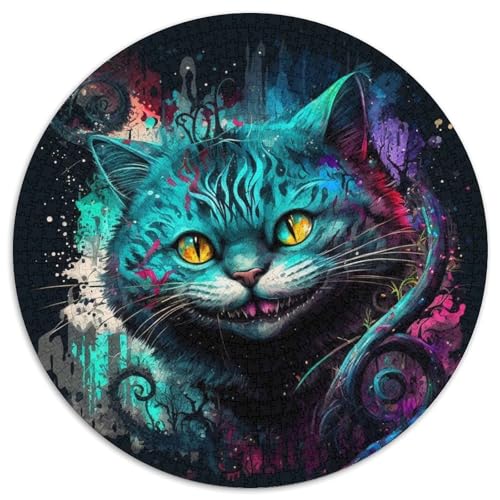 Runde Puzzles aus Katzenpapier für Erwachsene, 1000-teiliges Denkspiel für Teenager und Familieninteraktion (Größe 67,5 x 67,5 cm) von LLONGKT