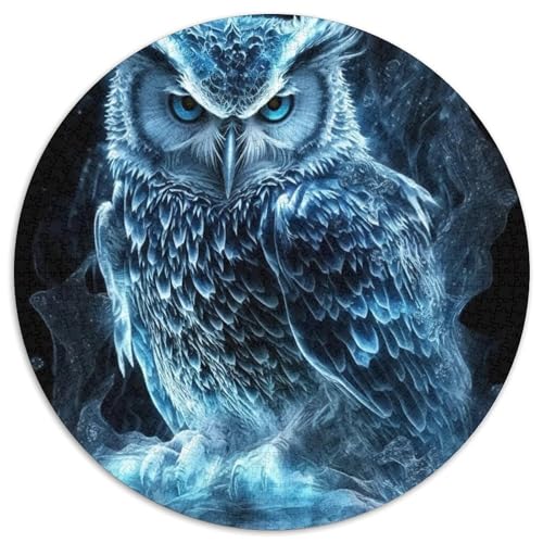 Rundes Eulen-Puzzle mit 1000 Teilen für Erwachsene, Denkspiel für Teenager, (Größe 67,5 x 67,5 cm) von LLONGKT