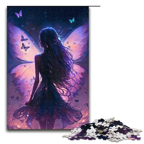 Schmetterlingsfee-Puzzle, 1000 Teile, für Erwachsene, Heimkunstdekor, für Teenager ab 14 Jahren, Größe 50 x 75 cm Schmetterlingsfee-Puzzle, 1000 Teile, für Erwachsene, Heimkunstdekor, für Teenager ab 14 Jahren, Größe 50 x 75 cm von LLONGKT