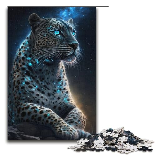 Schneeleopard, 1000-teiliges Puzzle für Erwachsene, anspruchsvolles, schwieriges Puzzle, perfekte Dekoration, Größe 38 x 26 cm von LLONGKT