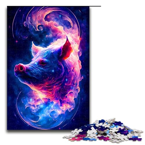 Schweine-Puzzlespielzeug für Erwachsene, 1000 Teile, Puzzle, Lernspiel für Geburtstag, Weihnachten, für Jugendliche ab 14 Jahren, Größe 50 x 75 cm Schweine-Puzzlespielzeug für Erwachsene, 1000 Teile, Puzzle, Lernspiel für Geburtstag, Weihnachten, für Jugendliche ab 14 Jahren, Größe 50 x 75 cm von LLONGKT