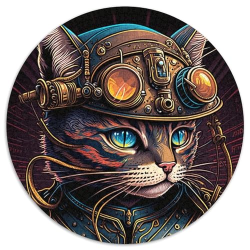 Steampunk-Katzen-Puzzle für Erwachsene, 1000 Teile, pädagogisches Denkspiel, künstlerische Heim- und Bürodekoration, ab 14 Jahren (67,5 x 67,5 cm) von LLONGKT