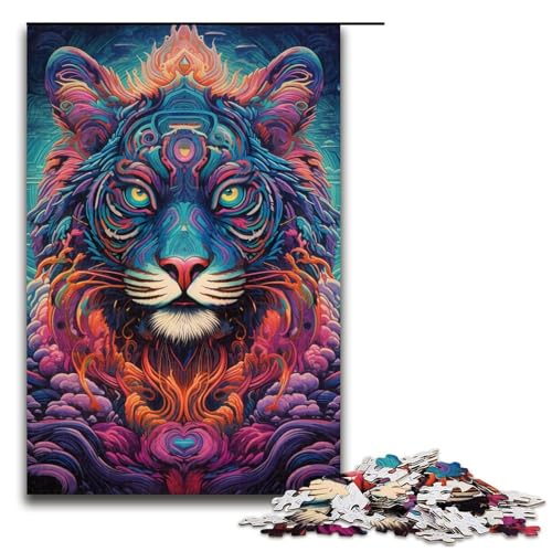 Tiger Puzzle 1000 Teile für Erwachsene, Weihnachtswunschliste mit Weihnachtsmann, Größe 50 x 75 cm von LLONGKT