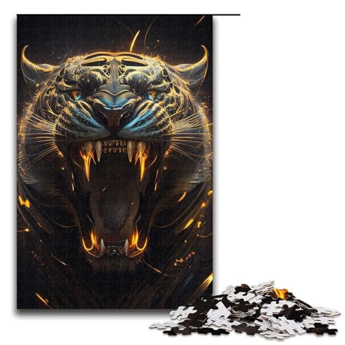 Tiger-Puzzle für Erwachsene, 1000 Teile, Geschenk zur Heimdekoration für Teenager ab 14 Jahren, Größe 50 x 75 cm von LLONGKT