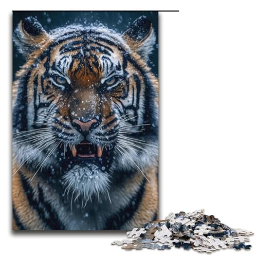 Tiger-Puzzle für Erwachsene, 1000 Teile, Puzzlespiel für Jugendliche ab 14 Jahren, Größe 38 x 26 cm von LLONGKT