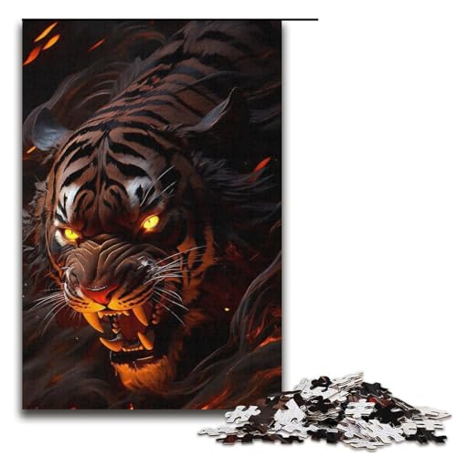 Tiger-Puzzle für Erwachsene, 1000 Teile, Puzzlespiel für Jugendliche ab 14 Jahren, Größe 38 x 26 cm von LLONGKT