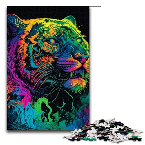 Tiger-Puzzle für Erwachsene, 1000 Teile, Puzzlespiel für Jugendliche ab 14 Jahren, Größe 50 x 75 cm von LLONGKT
