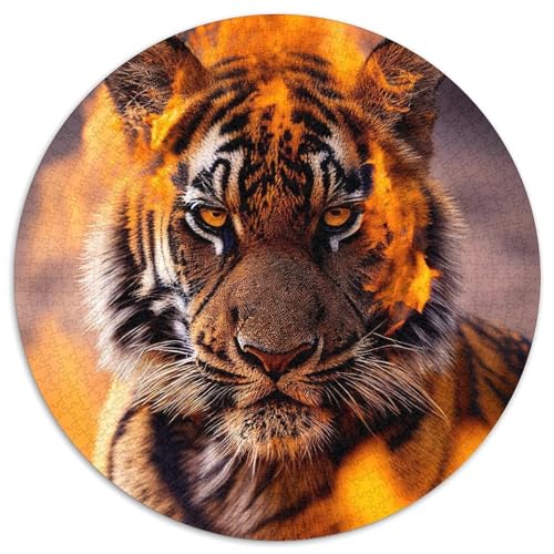 Tiger-Puzzle für Erwachsene, 1000 Teile, pädagogisches Denkspiel, künstlerische Heim- und Bürodekoration, ab 14 Jahren (Größe 67,5 x 67,5 cm) von LLONGKT