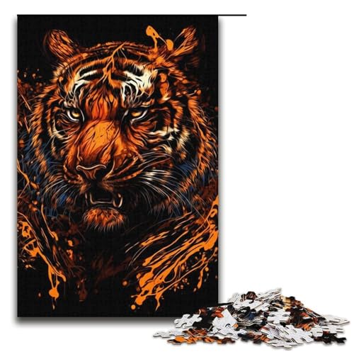 Tiger-Puzzle mit 1000 Teilen für Erwachsene, Lernpuzzle für Jugendliche ab 14 Jahren, Größe 38 x 26 cm Tiger-Puzzle mit 1000 Teilen für Erwachsene, Lernpuzzle für Jugendliche ab 14 Jahren, Größe 38 x 26 cm von LLONGKT