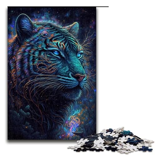 Tiger-Puzzle mit 1000 Teilen für Holzpuzzles, pädagogisches Spielzeug zum Stressabbau, Größe 50 x 75 cm von LLONGKT