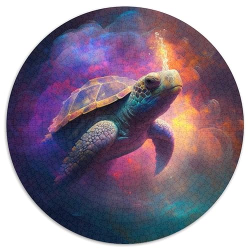 Turtle Nebula Runde Puzzles aus Pappe für Erwachsene, 1000-teiliges Denkspiel, Spiel für Erwachsene, interaktive Familienaktivität (Größe 67,5 x 67,5 cm) von LLONGKT