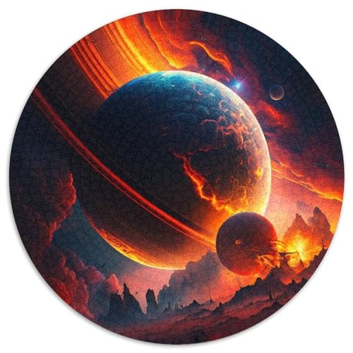 Universum-Planeten-Landschaft, Papp-Rundpuzzle, 1000 Teile, für Erwachsene, anspruchsvolles DIY-Denkspiel für Teenager (Größe 67,5 x 67,5 cm) von LLONGKT