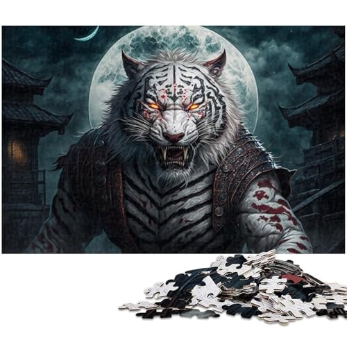 Weißer Tiger Puzzle 1000 Teile Puzzle für Erwachsene, Teenager ab 14 Jahren, Größe 50 x 75 cm von LLONGKT