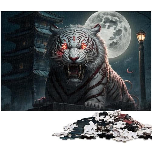 Weißer Tiger Puzzle 1000 Teile Puzzle für Erwachsene, Teenager ab 14 Jahren, Größe 50 x 75 cm von LLONGKT