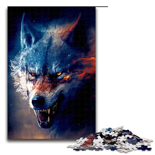 Wolf-Puzzle, 1000 Teile, für Erwachsene, Lernspiele, Staycation, Zeitvertreib, für Teenager ab 14 Jahren, Größe 50 x 75 cm von LLONGKT