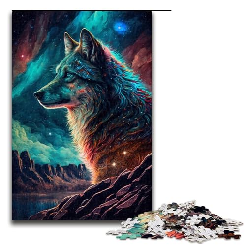 Wolf-Puzzle 1000 Teile für Erwachsene, Puzzle Weihnachtswunschliste mit Weihnachtsmann, Größe 50 x 75 cm von LLONGKT