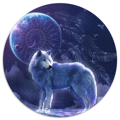 Wolf-Puzzle für Erwachsene, 1000 Teile, Geburtstagsgeschenkidee für Erwachsene, anspruchsvolles Denkspiel (67,5 x 67,5 cm) von LLONGKT