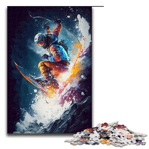 für Erwachsene, 1000-teiliges Puzzle, Geschenke zum Thema Skifahren in den Bergen, Holzpuzzles für Erwachsene, herausfordernd zu vervollständigen, Aber lustig und humorvoll, Größe 50 x 75 cm für Erwachsene, 1000-teiliges Puzzle, Geschenke zum Thema Skifahren in den Bergen, Holzpuzzles für Erwachsene, herausfordernd zu vervollständigen, Aber lustig und humorvoll, Größe 50 x 75 cm von LLONGKT