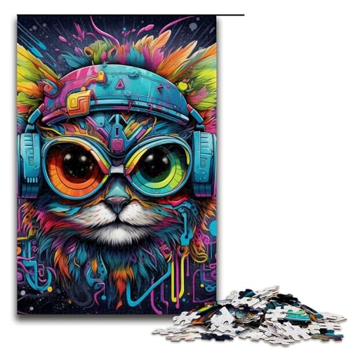 für Erwachsene, 1000-teiliges Puzzle, Kopfhörer, Hundepuzzle für Erwachsene, Holzpuzzle für Sommerliebhaber, Größe 50 x 75 cm für Erwachsene, 1000-teiliges Puzzle, Kopfhörer, Hundepuzzle für Erwachsene, Holzpuzzle für Sommerliebhaber, Größe 50 x 75 cm von LLONGKT