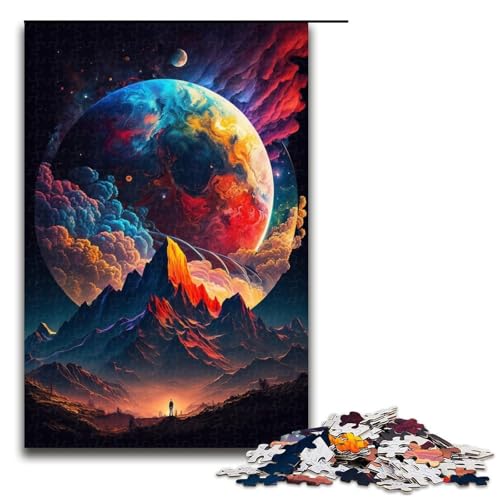 für Erwachsene, 1000-teiliges Puzzle-Geschenk, farbenfrohes Planeten-Berge-Puzzle für Erwachsene, Holzpuzzle, herausfordernd zu vervollständigen, Aber lustig und humorvoll, Größe 50 x 75 cm für Erwachsene, 1000-teiliges Puzzle-Geschenk, farbenfrohes Planeten-Berge-Puzzle für Erwachsene, Holzpuzzle, herausfordernd zu vervollständigen, Aber lustig und humorvoll, Größe 50 x 75 cm von LLONGKT