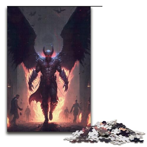 für Erwachsene, 1000-teiliges Puzzle mit geflügeltem Krieger, Papppuzzle, lustiges Geschenk, Größe 38 x 26 cm von LLONGKT