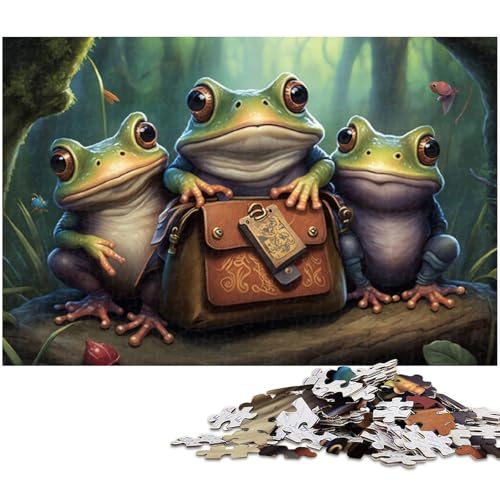 für Erwachsene 1000-teiliges Dschungelfrosch-Puzzle aus Karton, Heimdekoration, Größe 38 x 26 cm für Erwachsene 1000-teiliges Dschungelfrosch-Puzzle aus Karton, Heimdekoration, Größe 38 x 26 cm von LLONGKT