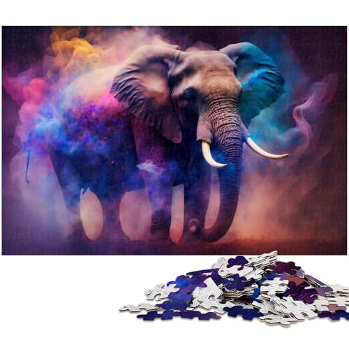 für Erwachsene 1000-teiliges Elefantennebel-Puzzle aus Holz, Heimdekoration, Größe 50 x 75 cm für Erwachsene 1000-teiliges Elefantennebel-Puzzle aus Holz, Heimdekoration, Größe 50 x 75 cm von LLONGKT