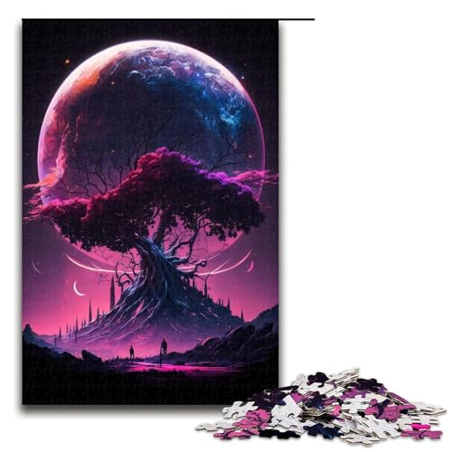 für Erwachsene 1000-teiliges Puzzle Außerirdische Planetenlandschaft Puzzles für Erwachsene Holzpuzzle Herausforderndes Spiel Größe 50x75cm von LLONGKT