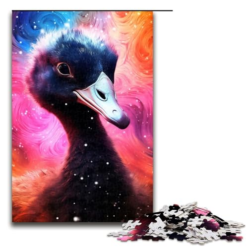 für Erwachsene 1000-teiliges Puzzle Bunte Schwäne Puzzles für Erwachsene Holzpuzzle Herausforderndes Spiel Größe 50x75cm von LLONGKT