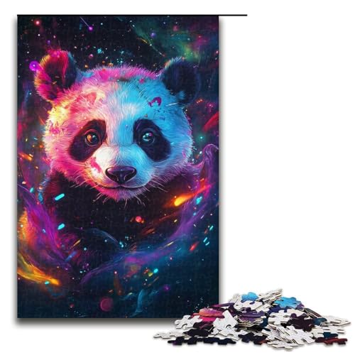 für Erwachsene 1000-teiliges Puzzle Galaxy Panda Puzzles für Erwachsene Holzpuzzle Herausforderndes Spiel Größe 50x75cm von LLONGKT