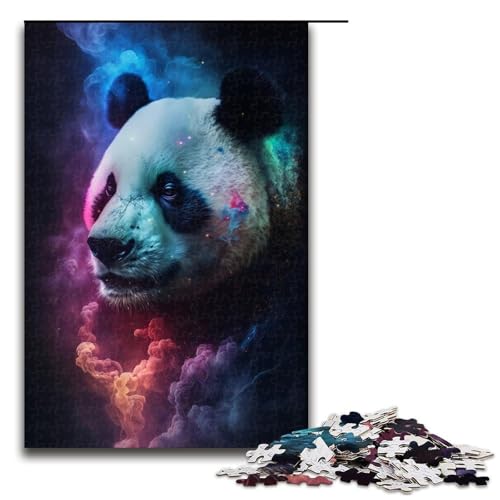 für Erwachsene 1000-teiliges Puzzle Panda-Nebel Puzzles für Erwachsene Holzpuzzle Herausforderndes Spiel Größe 50x75cm von LLONGKT