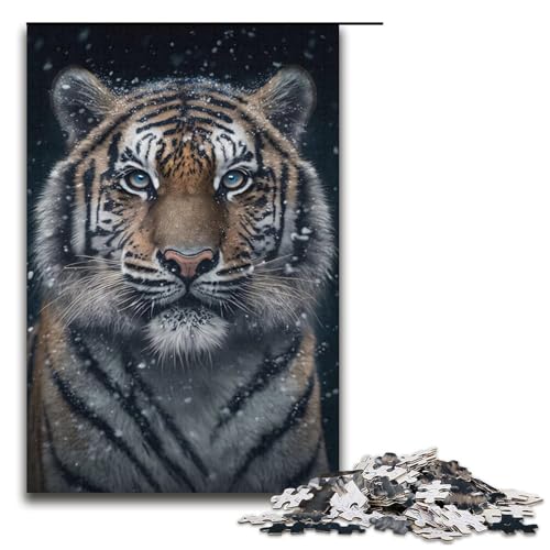 für Erwachsene 1000-teiliges Puzzle Tiger Puzzle für Erwachsene Papppuzzle Herausforderndes Spiel Größe 38x26cm von LLONGKT