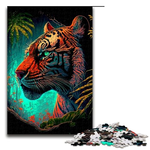 für Erwachsene 1000-teiliges Puzzle Tiger-Puzzles für Erwachsene Holzpuzzle Herausforderndes Spiel Größe 50x75cm für Erwachsene 1000-teiliges Puzzle Tiger-Puzzles für Erwachsene Holzpuzzle Herausforderndes Spiel Größe 50x75cm von LLONGKT