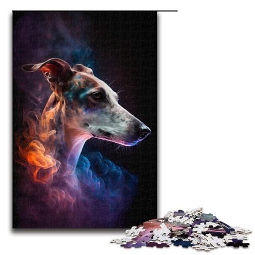 für Erwachsene 1000-teiliges Puzzle Whippets Cloud Puzzles für Erwachsene Holzpuzzle Herausforderndes Spiel Größe 50x75cm von LLONGKT