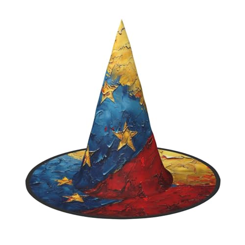 1 x Halloween-Hut Hexen-Dekor – Flagge von Venezuela, Druck, Party, Hexenkostüm, Cosplay, Maskerade-Zubehör von LLOTPQ