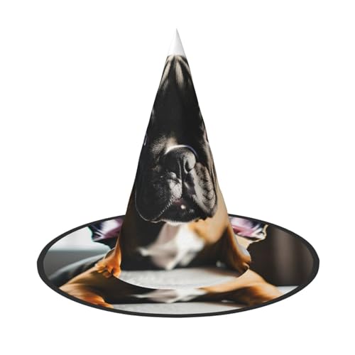 1 x Halloween-Hut Hexen Dekor – Französische Bulldogge Druck Party Hexe Kostüm Cosplay Dress Up Maskerade Supplies 1 x Halloween-Hut Hexen Dekor – Französische Bulldogge Druck Party Hexe Kostüm Cosplay Dress Up Maskerade Supplies von LLOTPQ