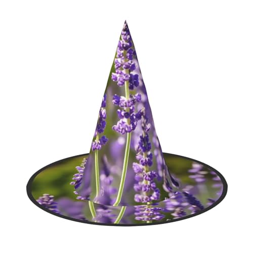 1 x Halloween-Hut Hexen-Dekor – Lavendel-Blumen-Druck, Party, Hexenkostüm, Cosplay, Maskerade-Zubehör 1 x Halloween-Hut Hexen-Dekor – Lavendel-Blumen-Druck, Party, Hexenkostüm, Cosplay, Maskerade-Zubehör von LLOTPQ