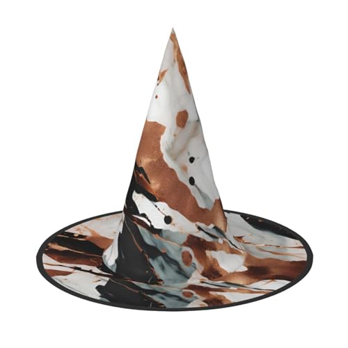 1 x Halloween-Hut Hexen-Dekor – Marmor-Textur, Kupferspritzer-Druck, Party, Hexenkostüm, Cosplay, Maskerade-Zubehör von LLOTPQ