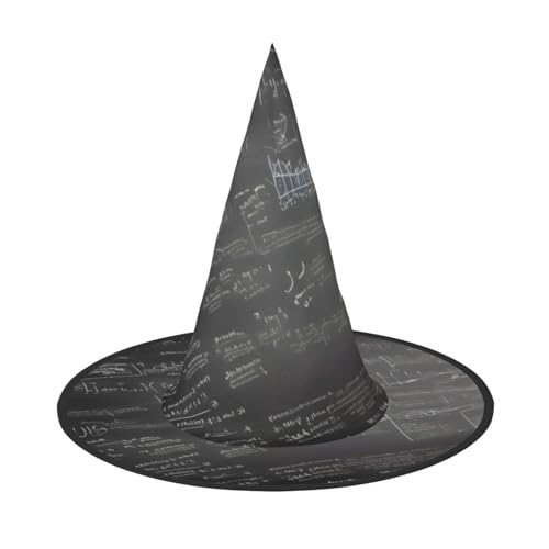 1 x Halloween-Hut Hexen-Dekor – Mathematik-Symbole, Druck, Party, Hexenkostüm, Cosplay, Maskerade-Zubehör von LLOTPQ