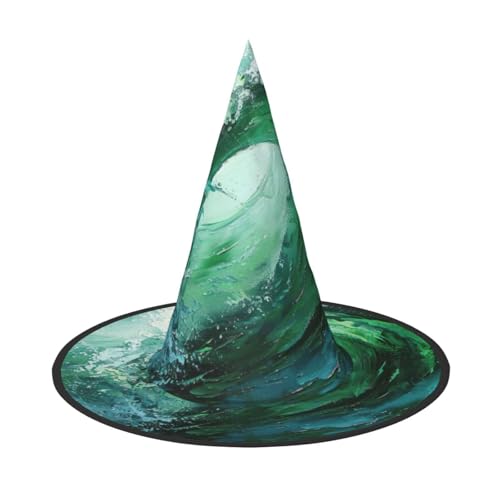 1 x Halloween-Hut Hexen-Dekor – Ozeangrüne Welle Surf-Druck Party Hexenkostüm Cosplay Dress Up Maskerade Supplies 1 x Halloween-Hut Hexen-Dekor – Ozeangrüne Welle Surf-Druck Party Hexenkostüm Cosplay Dress Up Maskerade Supplies von LLOTPQ