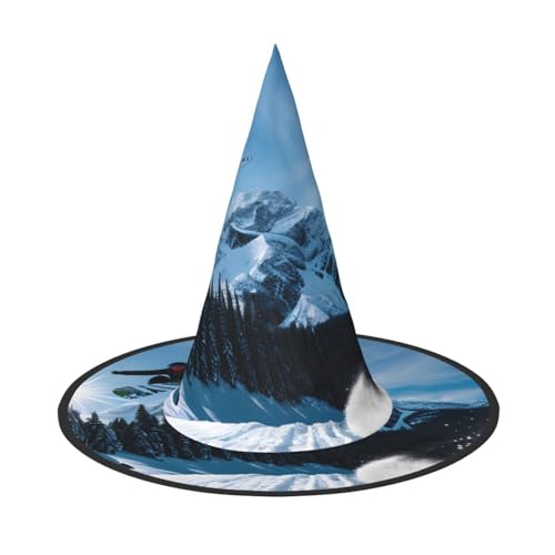 1 x Halloween-Hut Hexen-Dekor – Snowboard-Druck, Party-Hexenkostüm, Cosplay, Verkleidungszubehör 1 x Halloween-Hut Hexen-Dekor – Snowboard-Druck, Party-Hexenkostüm, Cosplay, Verkleidungszubehör von LLOTPQ
