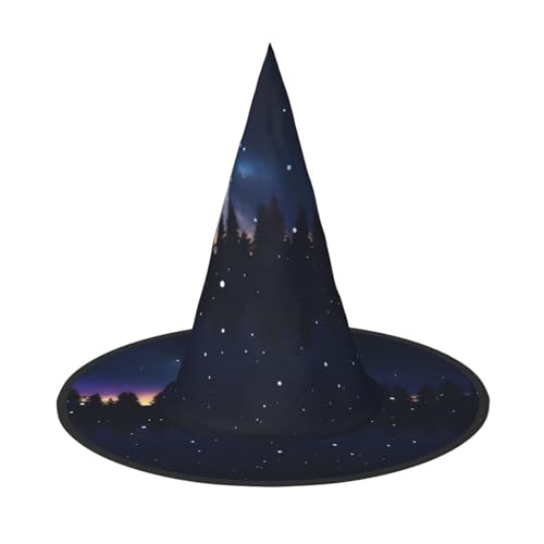 1 x Halloween-Hut Hexen-Dekor – Sternenweissagung, Druck, Party, Hexenkostüm, Cosplay, Maskerade-Zubehör von LLOTPQ