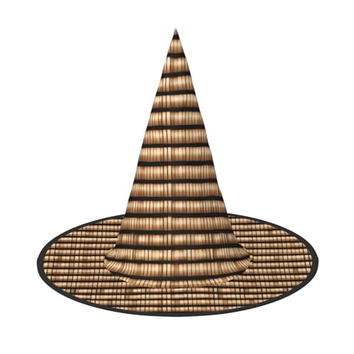 1 x Halloween-Hut Hexen-Dekor – Weidengeflechtmuster, Druck, Party, Hexenkostüm, Cosplay, Maskerade-Zubehör von LLOTPQ