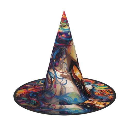 1 x Halloween-Hut Hexen-Dekor – bunter Musikdruck, Party, Hexenkostüm, Cosplay, Maskerade-Zubehör 1 x Halloween-Hut Hexen-Dekor – bunter Musikdruck, Party, Hexenkostüm, Cosplay, Maskerade-Zubehör von LLOTPQ