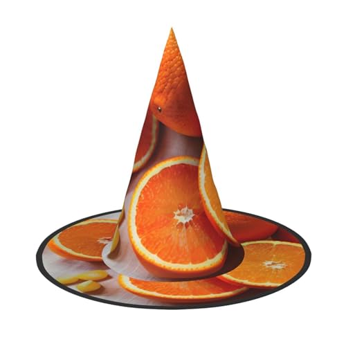 1 x Halloween-Hut Hexen-Dekor – frische orangefarbene Früchte Druck Party Hexenkostüm Cosplay Dress Up Maskerade Supplies 1 x Halloween-Hut Hexen-Dekor – frische orangefarbene Früchte Druck Party Hexenkostüm Cosplay Dress Up Maskerade Supplies von LLOTPQ