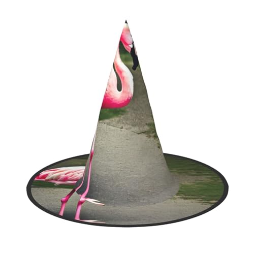 1 x Halloween-Hut Hexen-Dekor – rosa Flamingo-Druck, Party-Hexenkostüm, Cosplay, Verkleidungszubehör 1 x Halloween-Hut Hexen-Dekor – rosa Flamingo-Druck, Party-Hexenkostüm, Cosplay, Verkleidungszubehör von LLOTPQ
