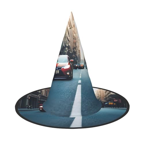 1 x Halloween-Hut Hexen-Dekor – rotes Auto- und Fahrraddruck, Party-Hexenkostüm, Cosplay, Maskerade-Zubehör 1 x Halloween-Hut Hexen-Dekor – rotes Auto- und Fahrraddruck, Party-Hexenkostüm, Cosplay, Maskerade-Zubehör von LLOTPQ